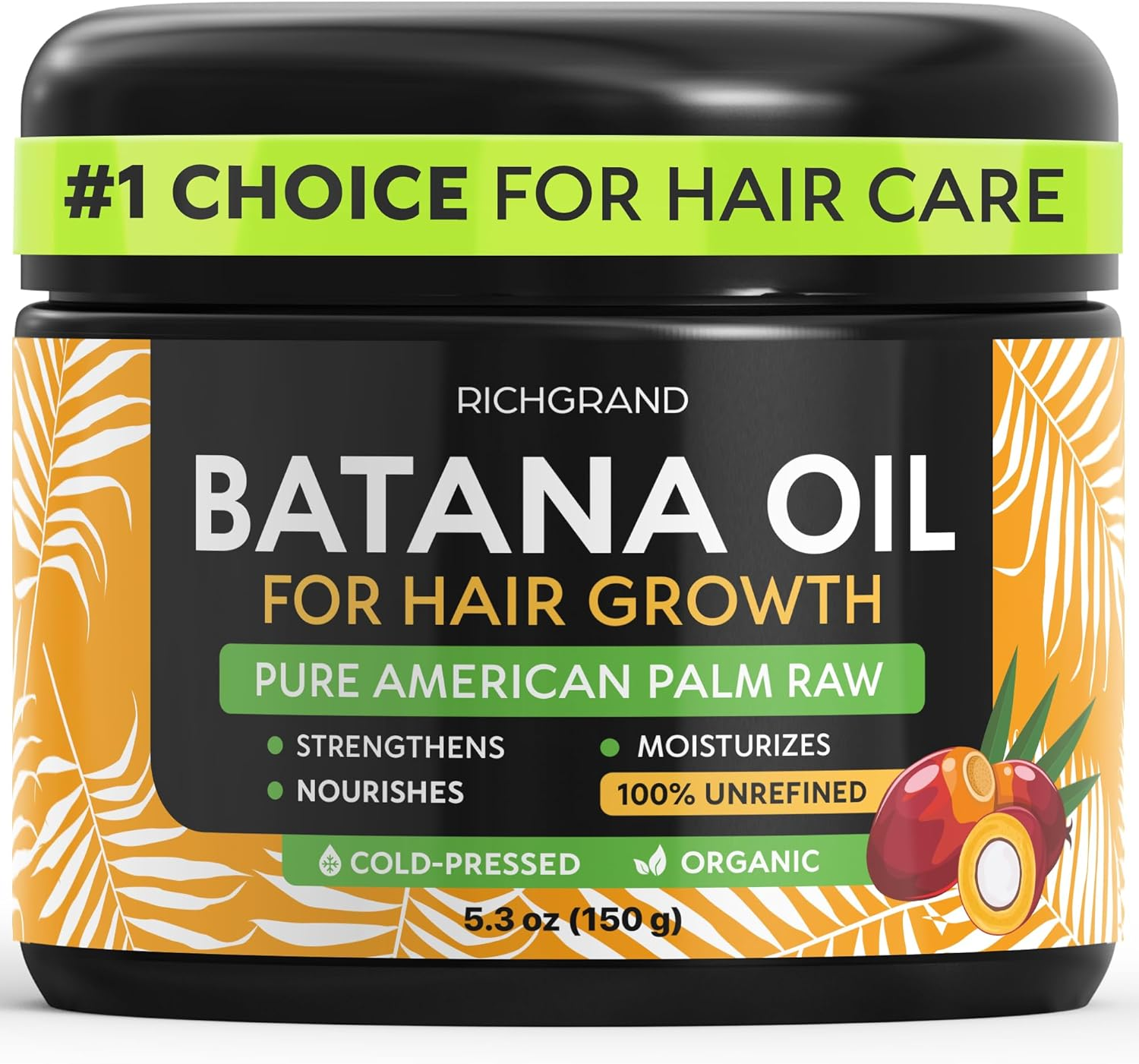 Batana Oil for Hair Growth - 100% Raw & Organic Dr Sebi Batana Oil - Cold-Pressed & Pure Unrefined Batana Hair Mask for Women & Men - Enhances Hair Thickness, Prevents Loss image number 3