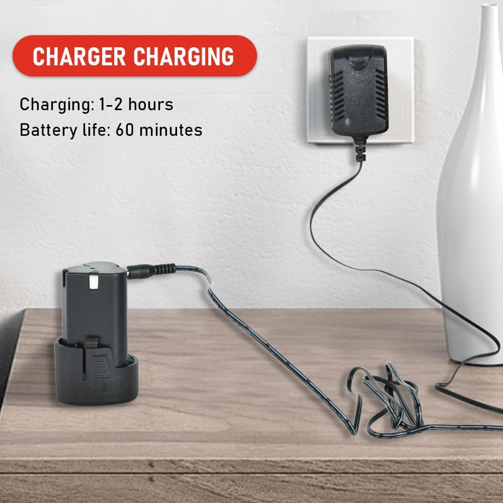 ALSTON Cordless Electric Ratchet Wrench Set 12V Power Electric Ratchet Wrench 3/8Inch 400 RPM Variable Speed with Sockets Two 2000Mah Batteries and Charger image number 2