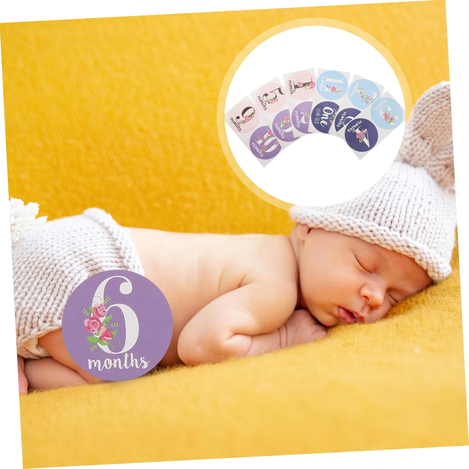12Pcs Milestone Stickers Creative Newborn Monthly Belly Stickers Texture Reusable Non Staining Photo Props for Growth Tracking