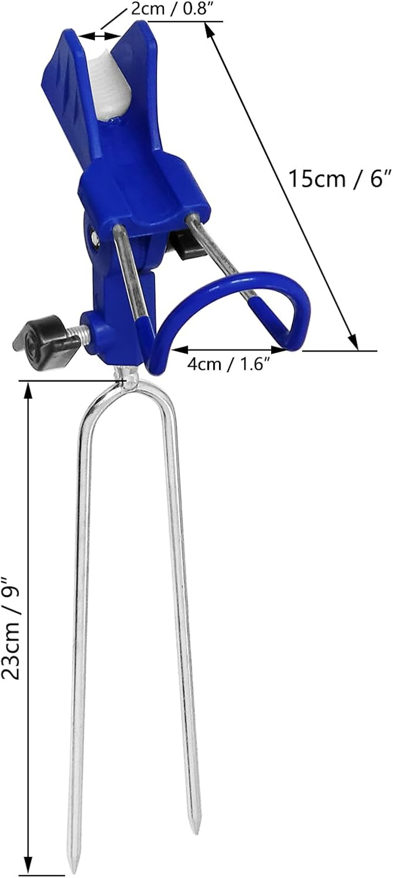 2X Universal Rod Holders Fish Pole Holder Ground Support Stand for Bank Fishing, 360 Degree Adjustable Stainless Steel Catfishing Equiment Bracket for Beach image number 1