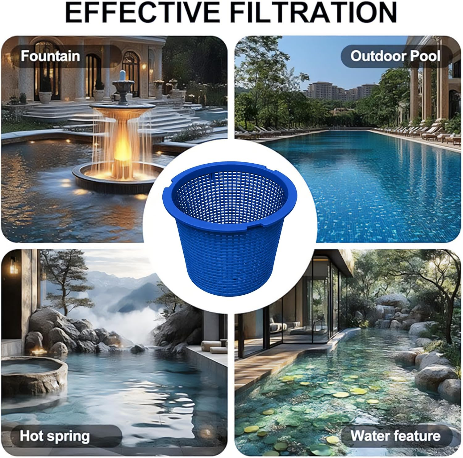 POOLAZA Pool Skimmer Basket Replacement, Compatible with Inground Swimming Pools &ndash; Durable Plastic Strainer for Leaves and Debris, Fits Most Skim Filter Systems image number 3