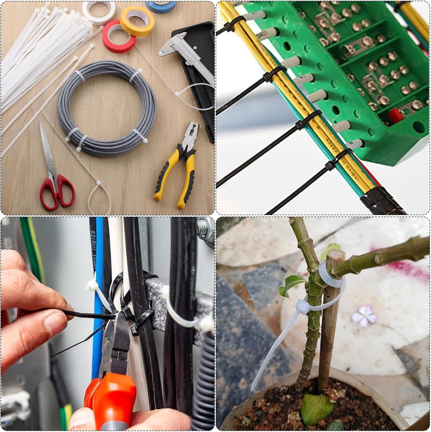 Eastrise Cable Ties,Thick Heavy Duty Large Strong Nylon Plastic Self Locking,450Mm&times;4.8Mm,(18 Inch/45 Cm) Extra Long Zip Tie Wraps(50 Pack/White) image number 5