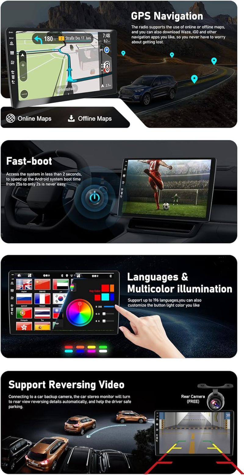 Android 14 IPS Car Stereo for Mitsubishi Triton Pajero Sport MC 2015-2019 - 2G+32G - Wireless Carplay/Android Auto - Rear Camera Free - 9 Inch 2 Din - DAB Steering Wheel Fast-Boot Bluetooth image number 4