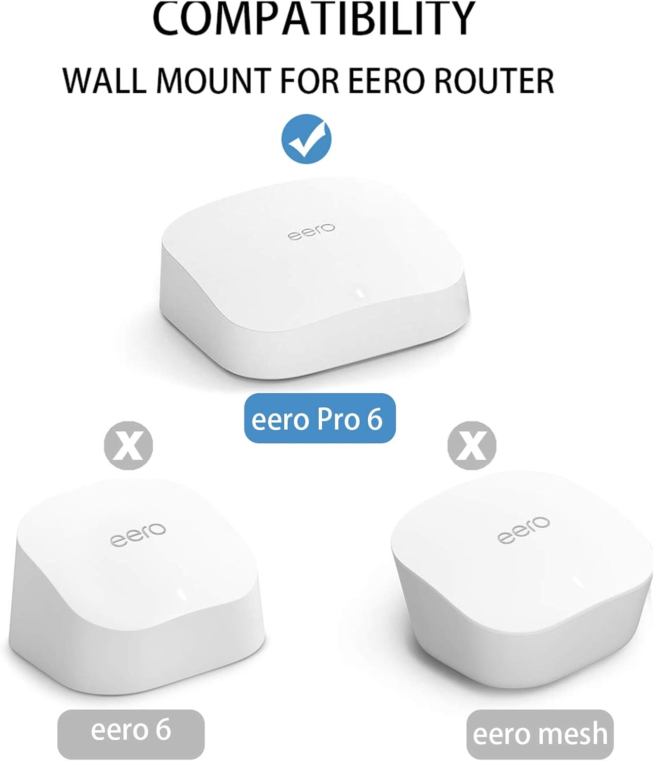 Screwless Wall Mount for Eero Pro 6 Tri-Band Mesh Wi-Fi 6 Holder, No Tools Required, Easy to Install, No Drilling, Strong VHB Adhesive Mount by HOLACA (1 Pack) image number 3