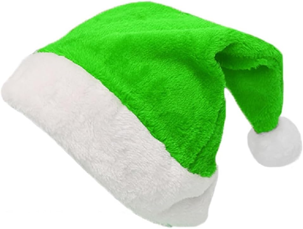 Santa Hats with White Cuffs Large Christmas Hats Short Plush Christmas Costume Hats for Xmas Party Supplies