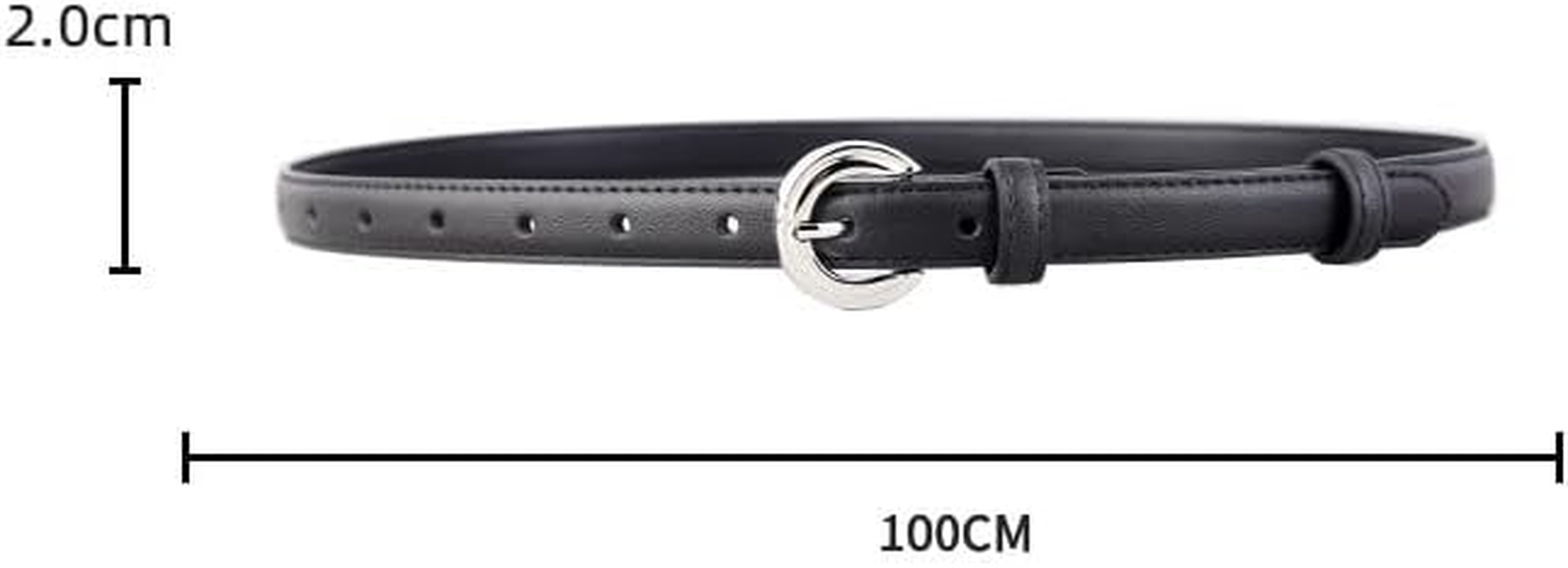 Silver Buckle Belt for Women Belt for Jeans Pants image number 2