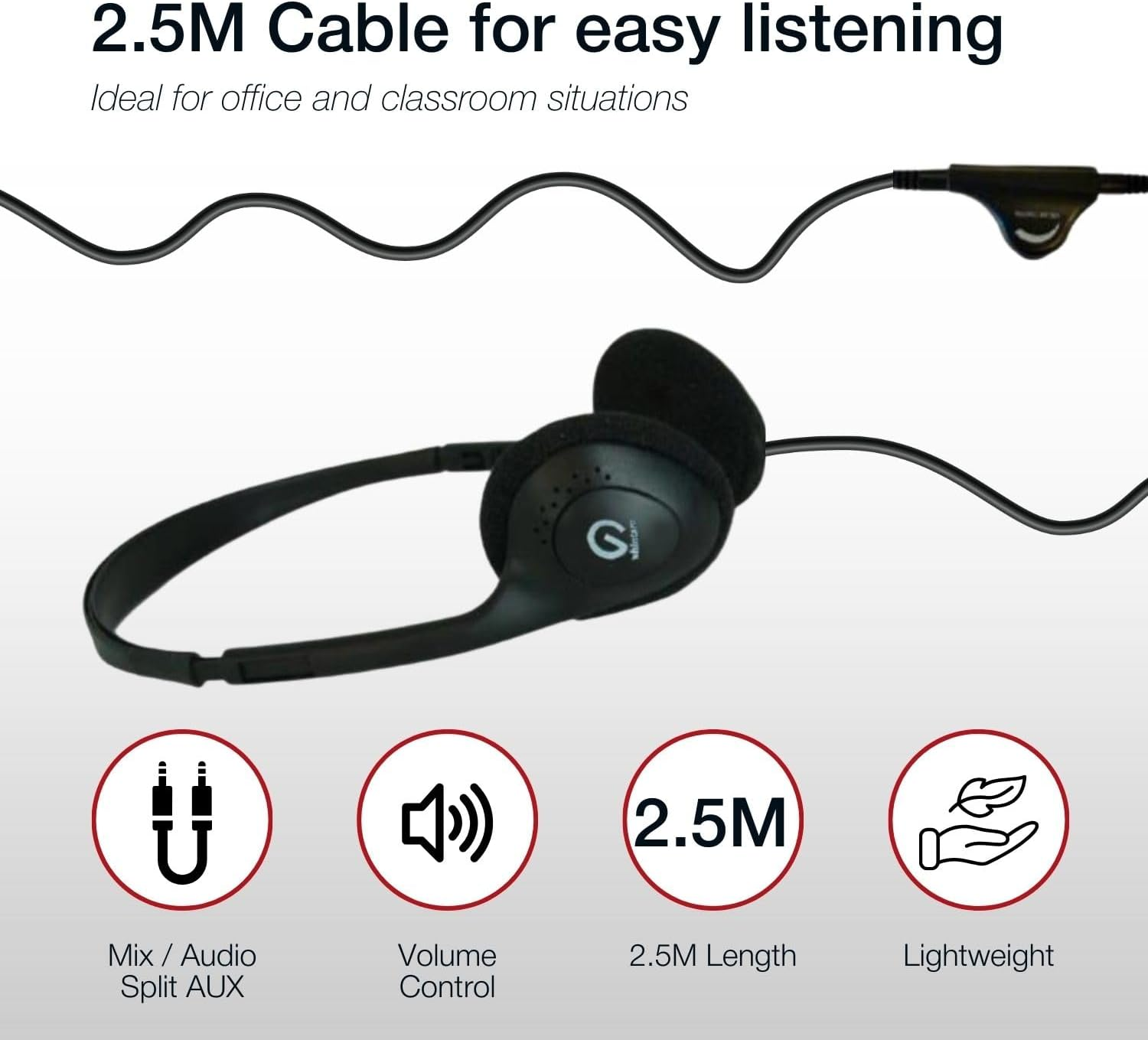 Shintaro Light Weight Headset with Microphone and Audio Jack image number 5