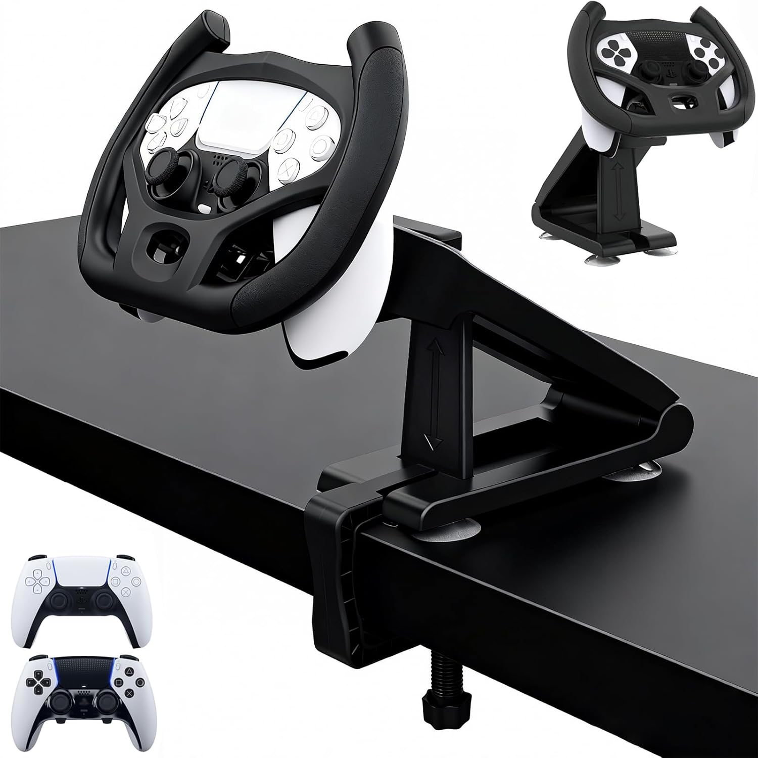 PS5 Gaming Racing Wheel for PS5/PS5 Edge Controllers, Meagadream Steering Wheel Stand with 4 Table Suction Cup & Upgraded Bolt Base for Playstation 5 Dualsense|Edge Controller Accessories image number 5
