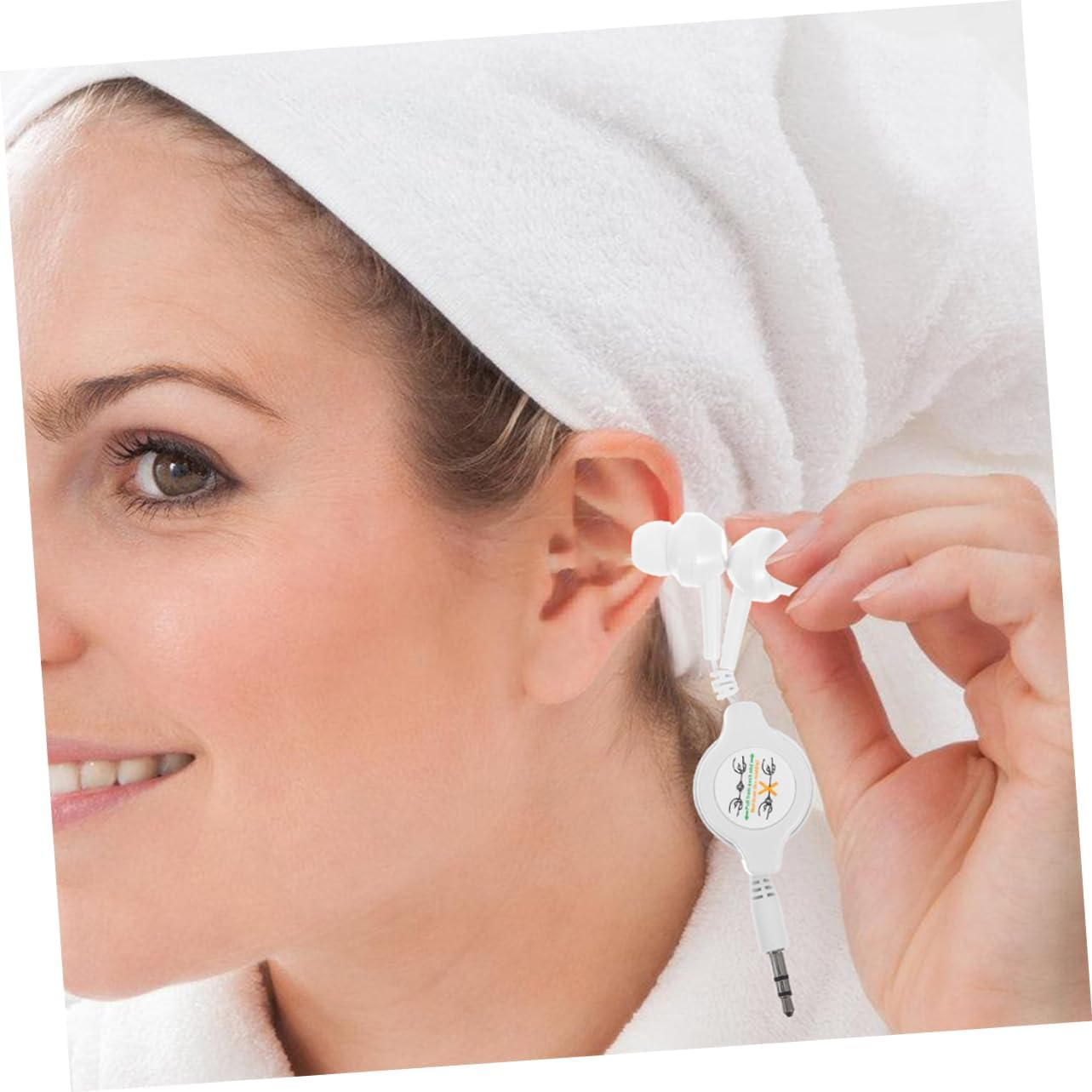 HONMEET 2Pcs Retractable Earphones In-Ear Earbuds with Noise-Canceling Technology Adjustable Length Wired Headphones for Travel and Daily Use White image number 3