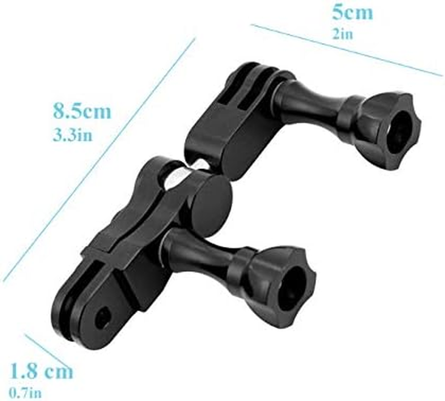 Helmet Arm Mount, Swivel Extension Arm for Gopro 7 6 5 4 3, 360 Degreen Aluminum Ball Joint Adapter for DJI Osmo Action, YI, Campark, AKASO image number 3