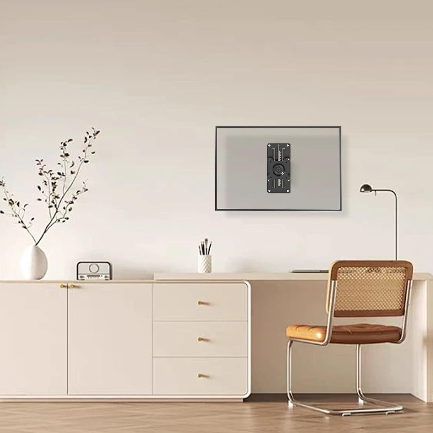 Height Adjustable Monitor Wall Mount Bracket for Most 13-35 Inch Screens,Full Motion&Ultra Slim Single Monitor Mount with VESA 75X75/100X100Mm up to 22Lbs,Black image number 2