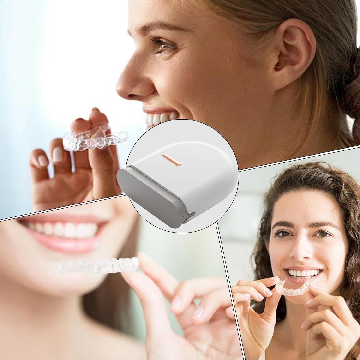 Retainer Cleaner Case - Pull-Out Invisible Grinding Teeth Guard Holder with Ventilation Holes | Retainer Holder Case, Portable Braces Storage Box, Large Capacity Retainer Cases for Women, Men, Adult, - White image number 1