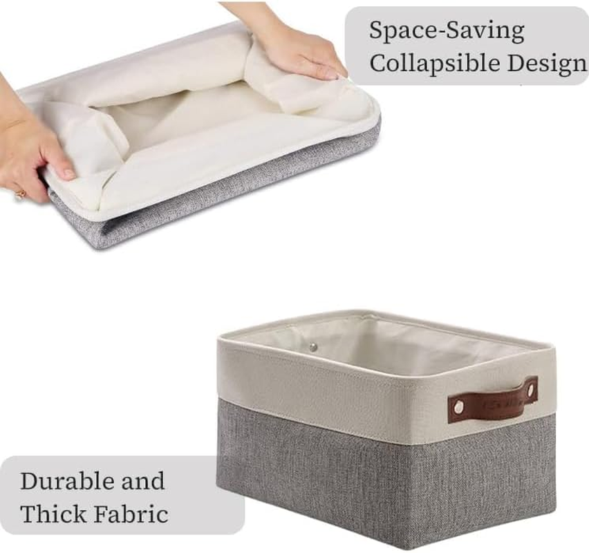 [3-Pack] Large Nursery Storage Baskets,H HOME-MART Foldable Storage Basket Storage Open Basket Bin Set (Small-3 Pack-31*21*16Cm) image number 3