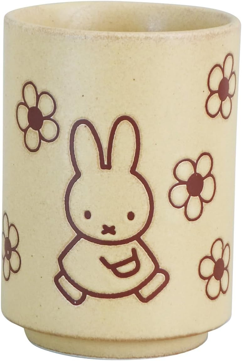 Dick Bruna Miffy 212144 Tea Cup, Cup, Approx. 9.1 Fl Oz (270 Ml), Microwave, Dishwasher Safe, Flowers, Yellow Beige, Made in Japan - Blue image number 4