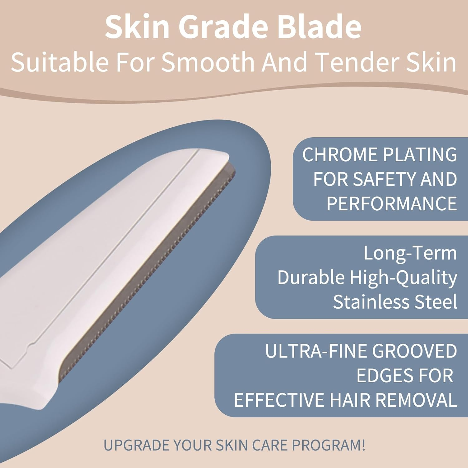 9 Pcs Dermaplaning Tool, Foldable Mini Face & Eyebrow Razor for Women, Dermaplane Razor for Facial Skin Body Hand Leg Armpit Beard Finger Back Hair & Bikini Trimmer (3 Color) image number 6