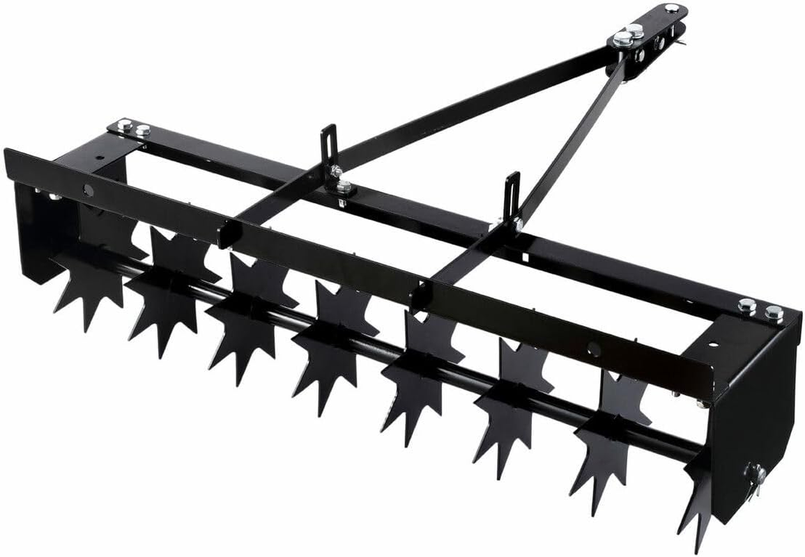 SHOGUN Tow behind Lawn Aerator Tractor 81Cm Pull Spike Grass Soil Penetrator Loosener Rolling Ride on Mower Hitch Heavy Duty Steel Tines Farm Garden Yard image number 1