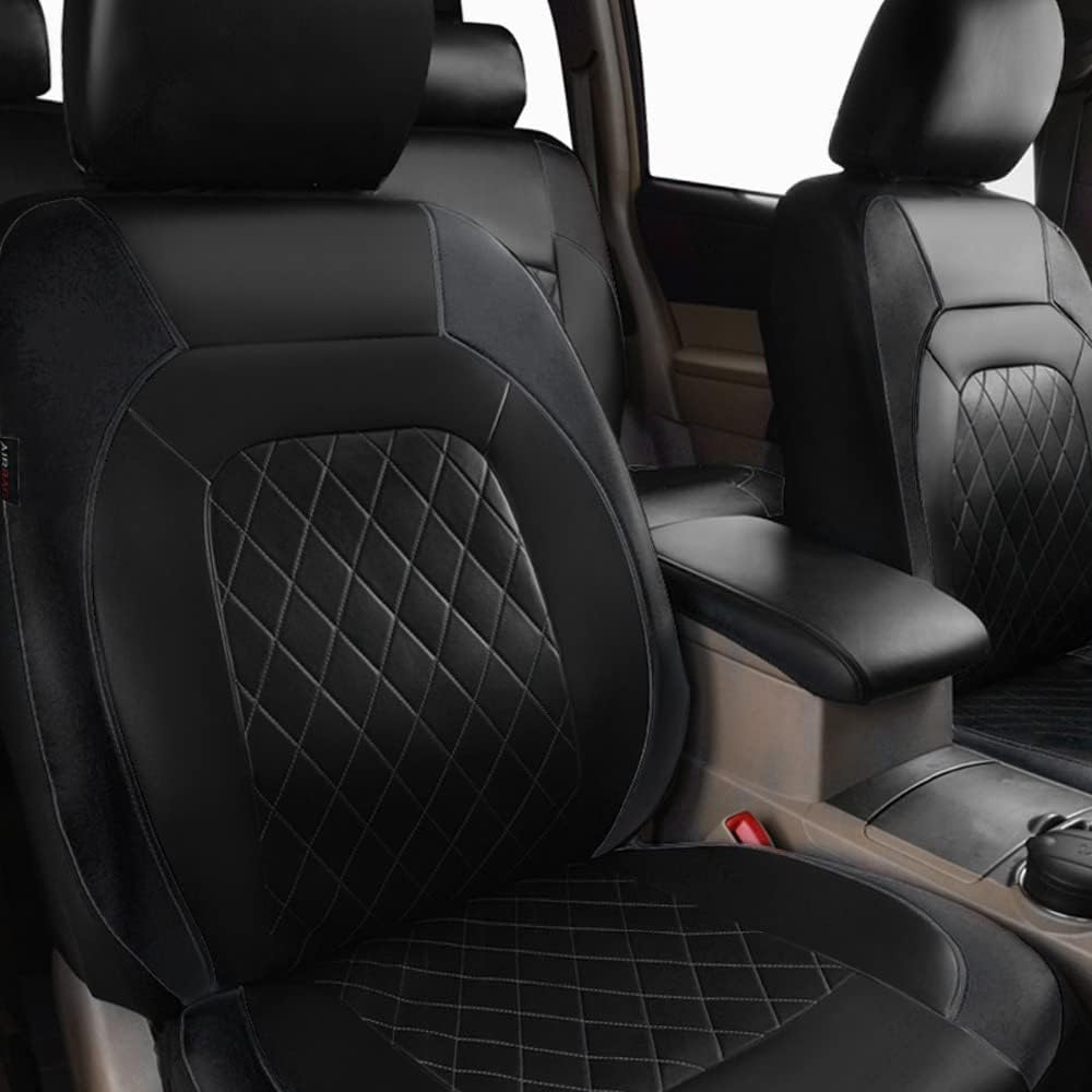 Sazak 9 Pieces Car Seat Cover PU Leather Universal Seat Protector Full Set Automobile Interior Accessories for Car SUV Vehicle image number 5