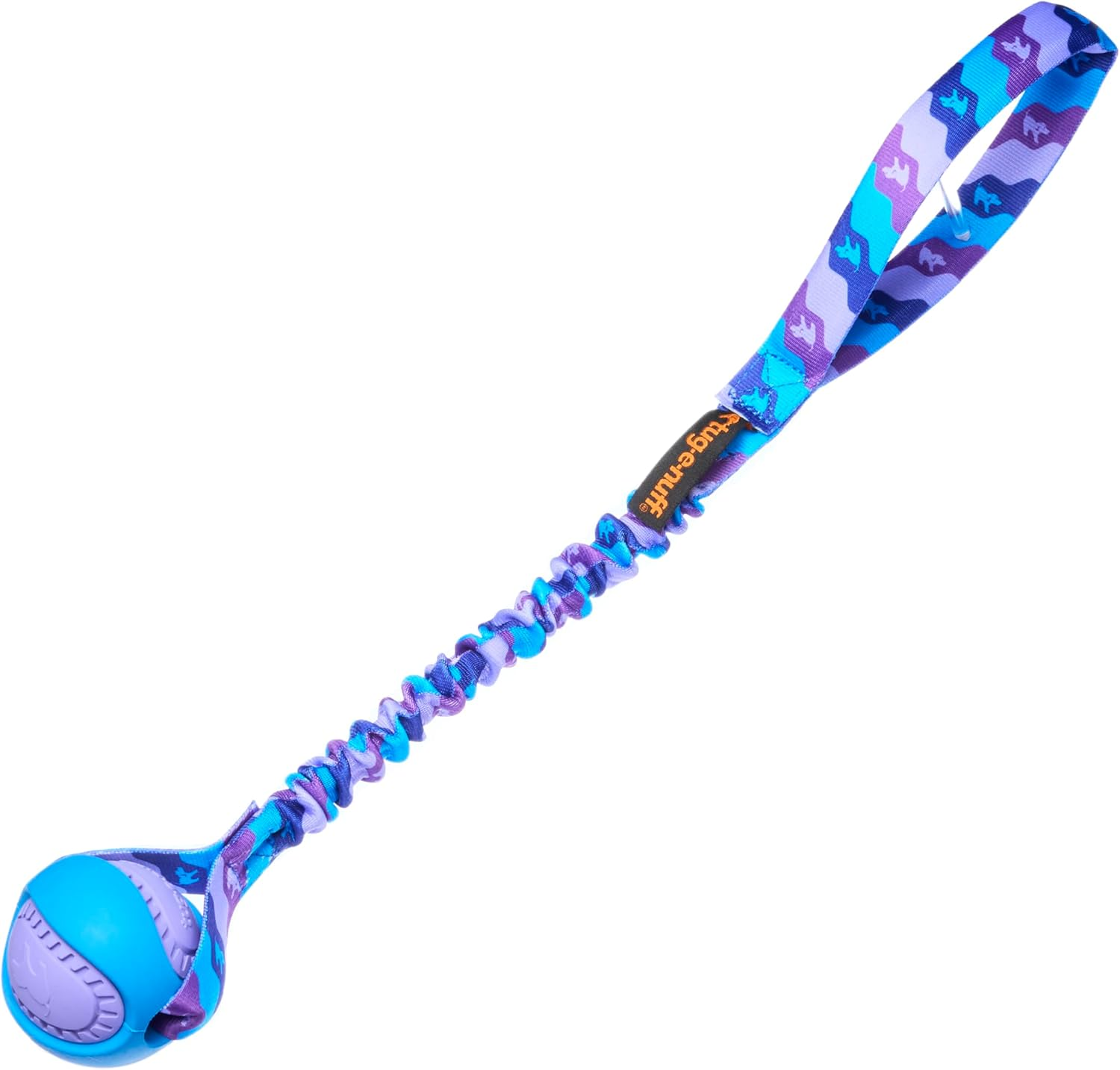 Tug-E-Nuff - Powerball Bungee Tug | Shock Absorbing Bungee Handle | Durable Ball Toy for Dogs | Ideal for Interactive Dog Training and Dogs of All Ages | 43Cm (17Inches) in Size