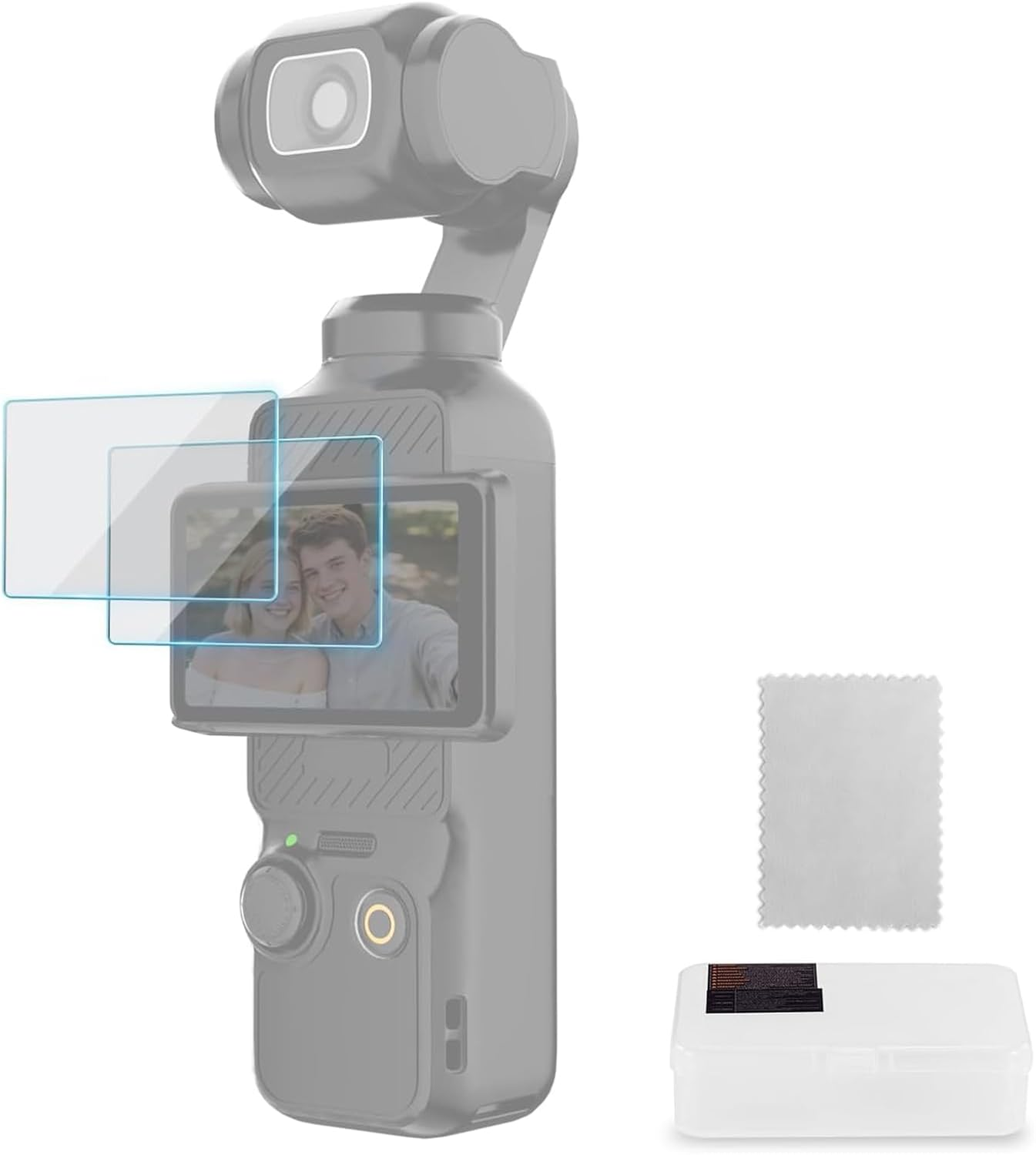 NEEWER Pocket 3 Screen Protector Kit (2 Pack) Compatible with DJI Osmo Pocket 3 Creator Combo Accessories, 9H HD anti Scratch Tempered Glass Protective Touchscreen Film, CA141 image number 6