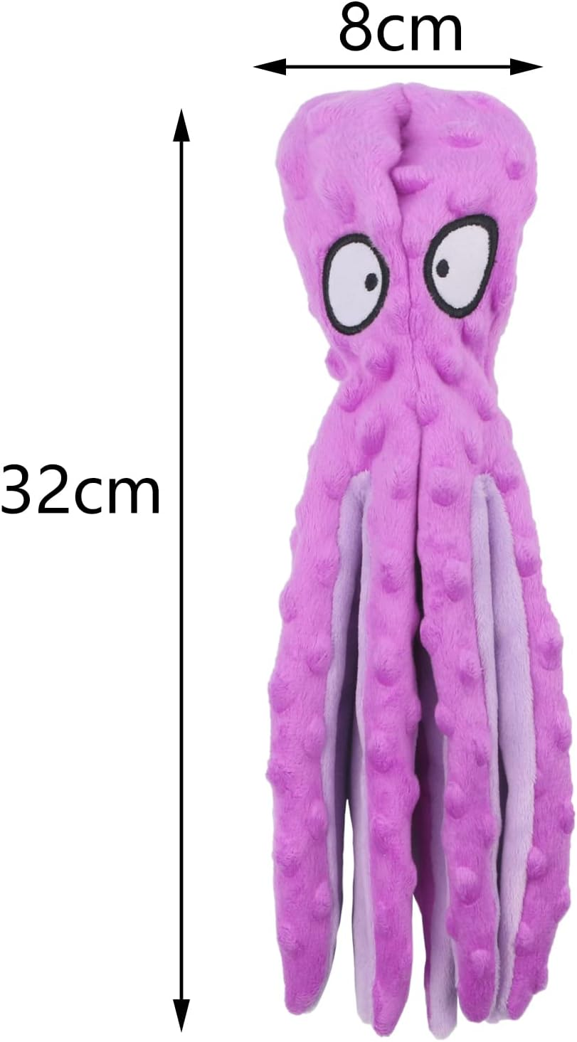 Octopus Dog Toys, No Stuffing Squeaky Dog Toys Interactive Octopus Dog Chew Toys with Crinkle Paper for Small Medium Dogs Playing and Training (Purple) image number 2
