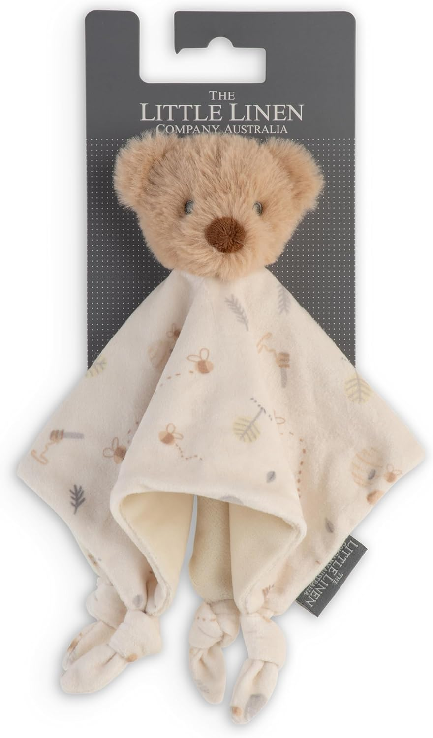 The Little Linen Company Lovie Comforter Security Blanket Baby Infant - Nectar Bear image number 2
