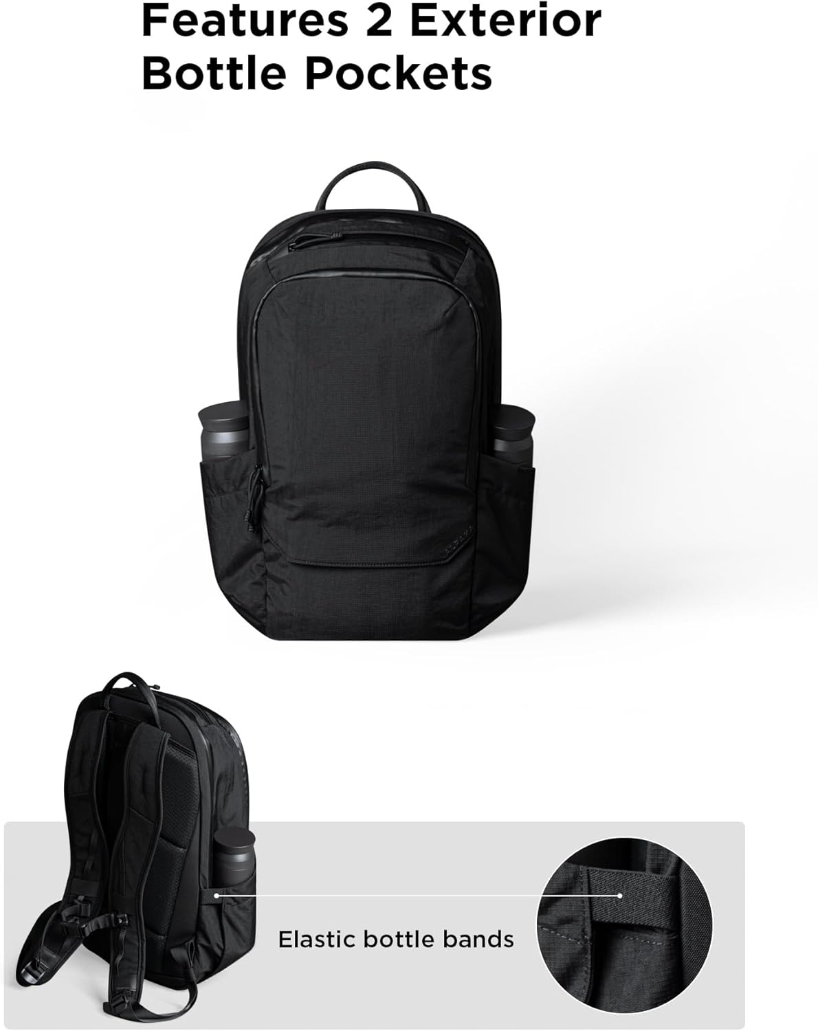 ALPAKA Elements Backpack Pro 24L - Black Laptop Backpack Fits 16'' Laptop with Dual Bottle Pockets, Travel Backpack for Men image number 6