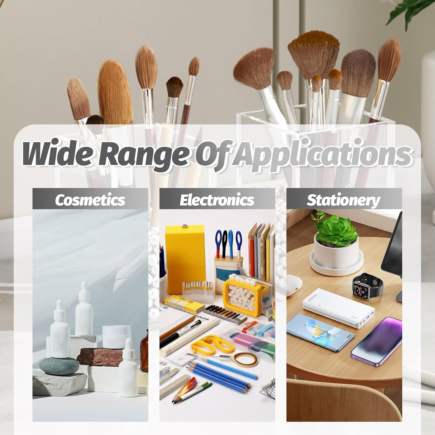 Diakey 3 Pack Silicone Makeup Bag, Soft Waterproof Travel Cosmetic Bag Make up Organizer Case with Hand Strap, Shatterproof Zipper Skincare Pouch Toiletry Bag for Women, Grey, Makeup Bag image number 5