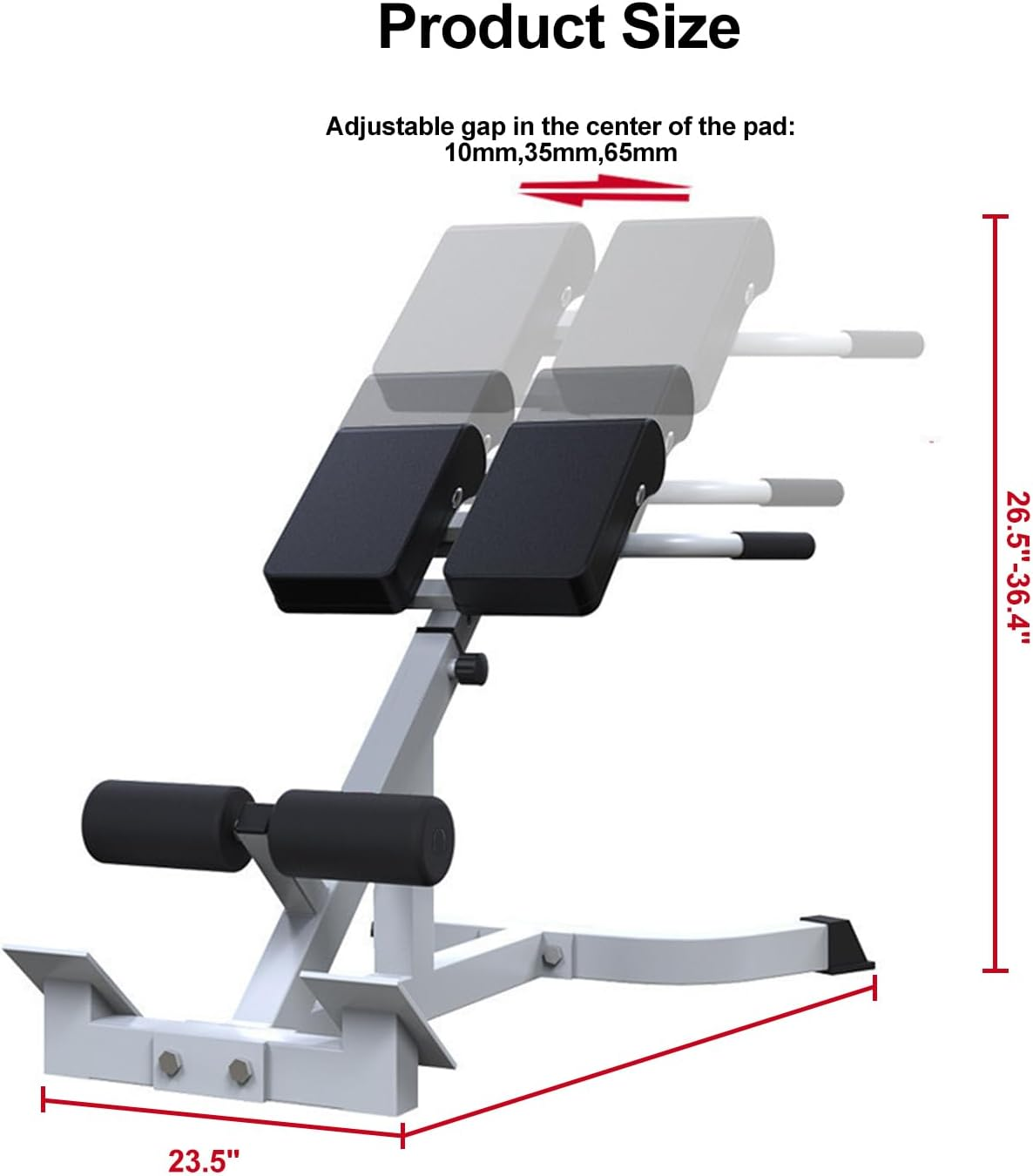 Multifunction Roman Chair Back Extension Machine Height Adjustable Hyperextension Bench Abdominal Exercise Leg Strength Trainer for Home Gym Max Capacity 330 Pounds image number 3