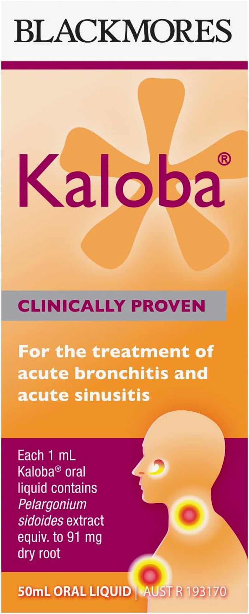 Blackmores Kaloba | Relieves Symptoms of Acute Bronchitis & Acute Sinusitis | 50Ml Oral Liquid image number 3