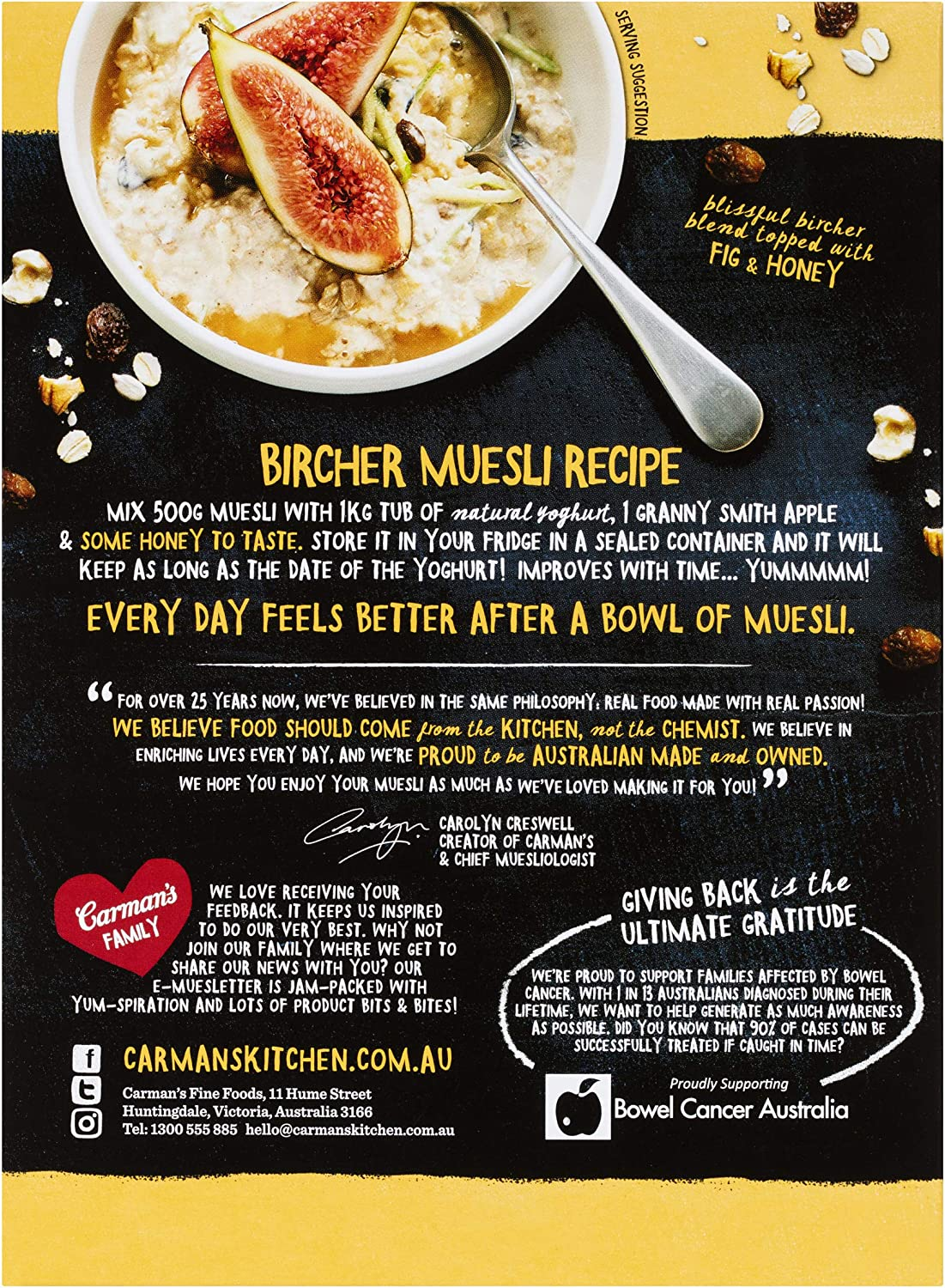 Carman'S Muesli Untoasted Natural Bircher 500G image number 1