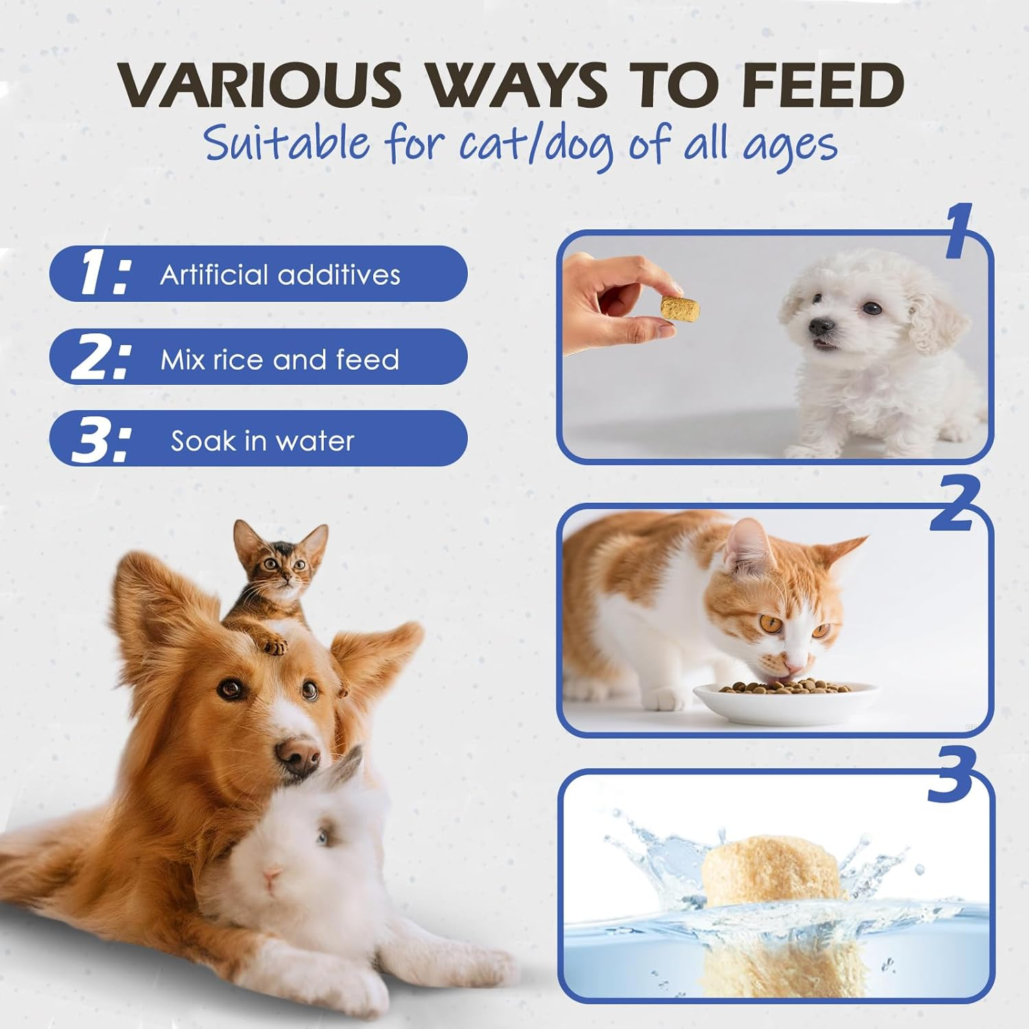 Olmexa Freeze-Dried Chicken Cats Treats, Crunchy Cat Treats, Dog & Cat Universal Formula, Easy to Digest, Grain Free, Dog Treats Natural，110G image number 5