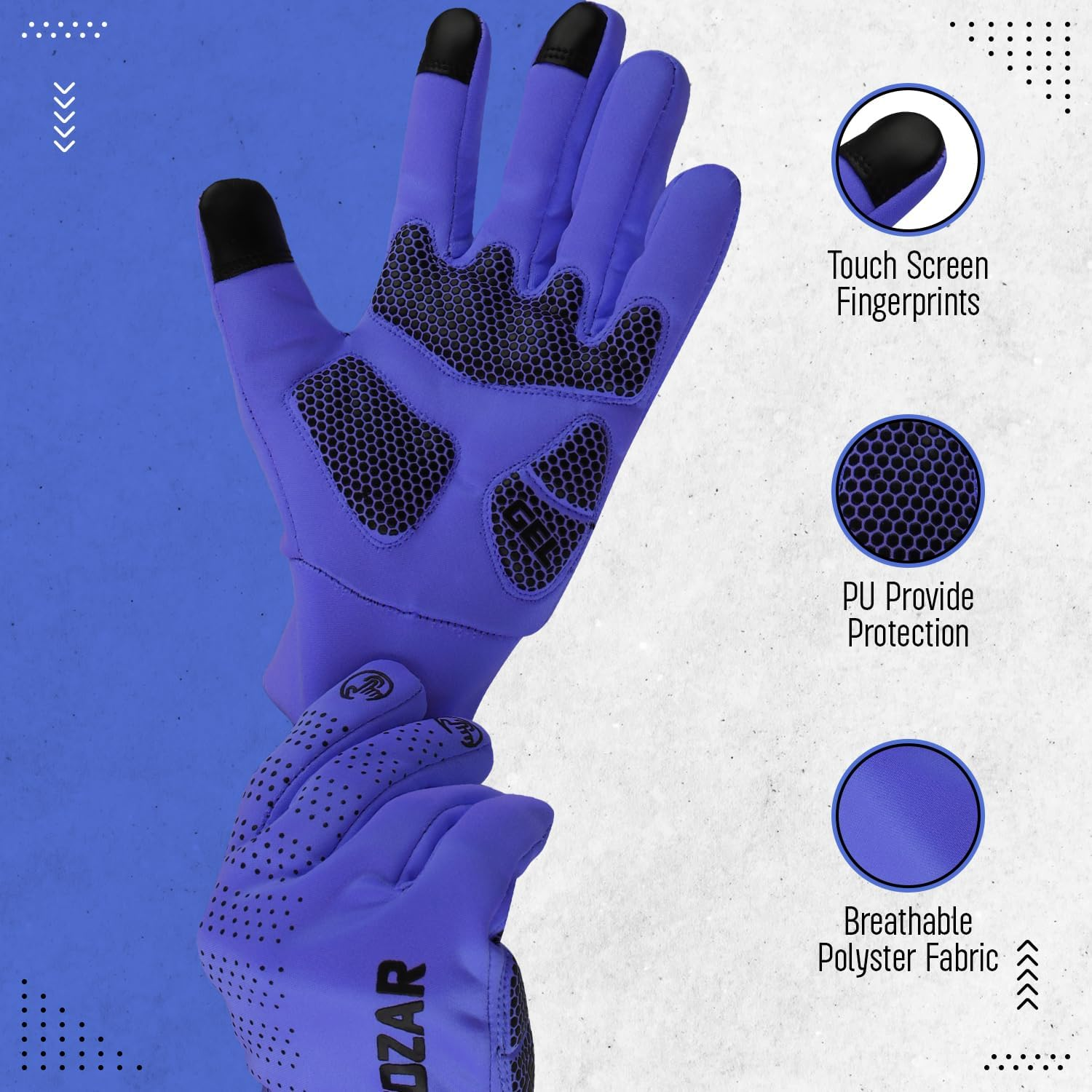 Winter Gloves for Men and Women Ideal for Cycling, Biking, Hiking, Running and Driving Gloves Water Resistant, Windproof, anti Slip & Touch Screen Gloves image number 1