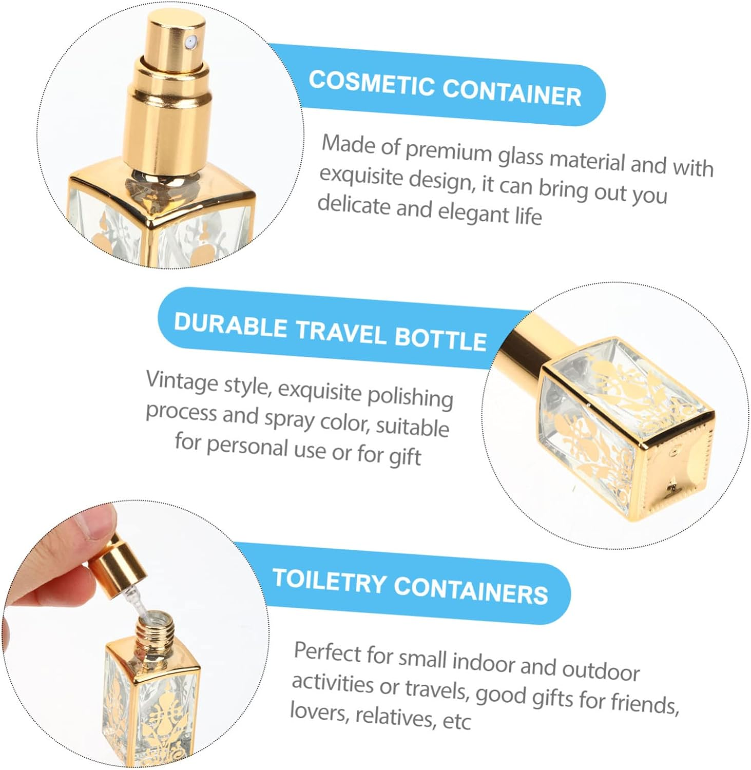 5Pcs Refillable Glass Vintage Perfume Bottles Empty Perfume Bottle for Travel Atomiser image number 6