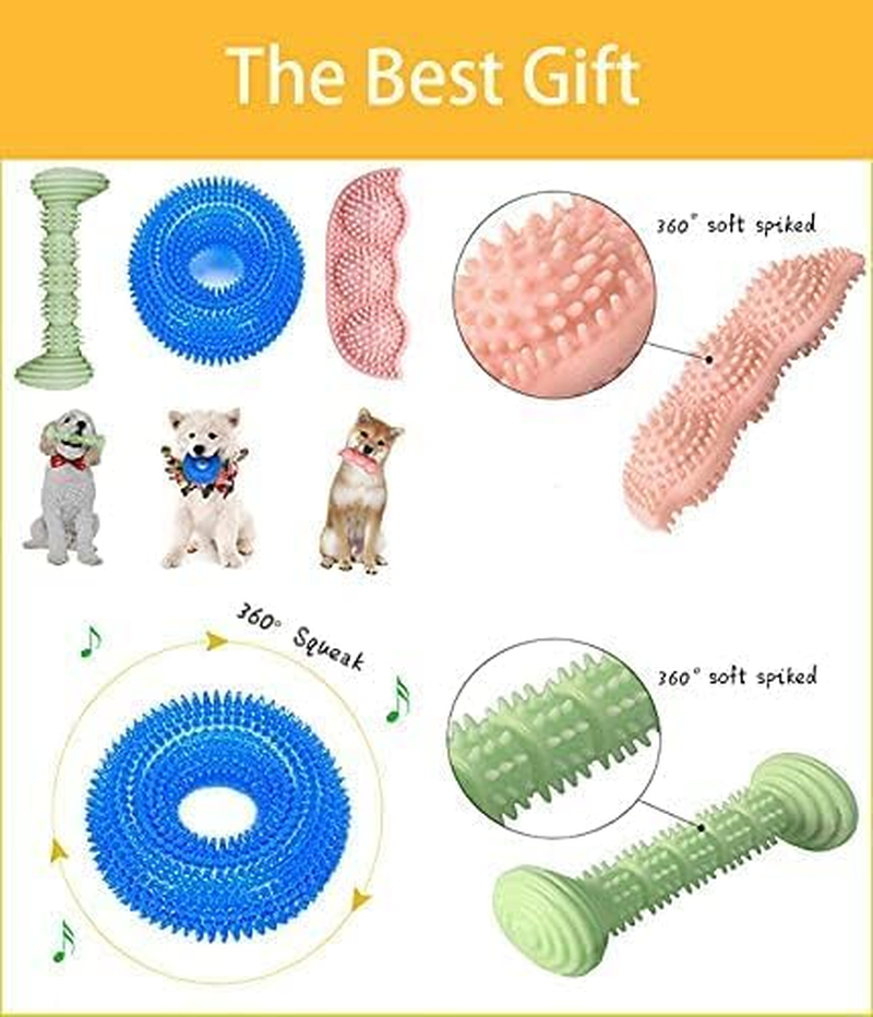 3 Pack Dog Chew Squeak Toys 2-8 Months Puppy Teething Toys Suitable for Small and Medium Dogs Soft and Durable Dog Chew Toys Clean Teeth and Protect Oral Health image number 3