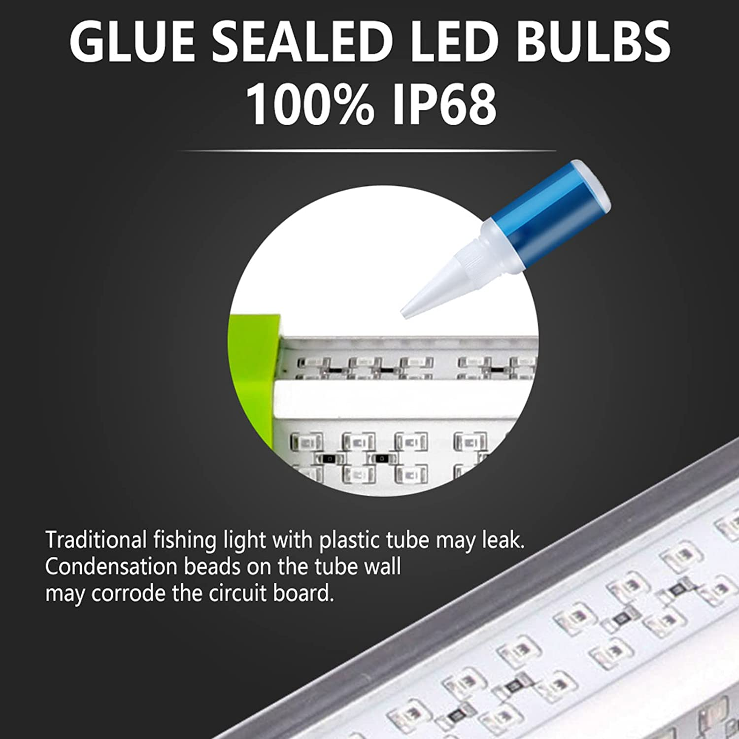 18W 45W DC 12V Green IP68 Waterproof Aluminum Super Bright LED Fish Bait Submersible Dock Underwater Fishing Light Attractants for at Night Snook Crappie with Battery Clamps Cigarette Lighter Plug image number 5