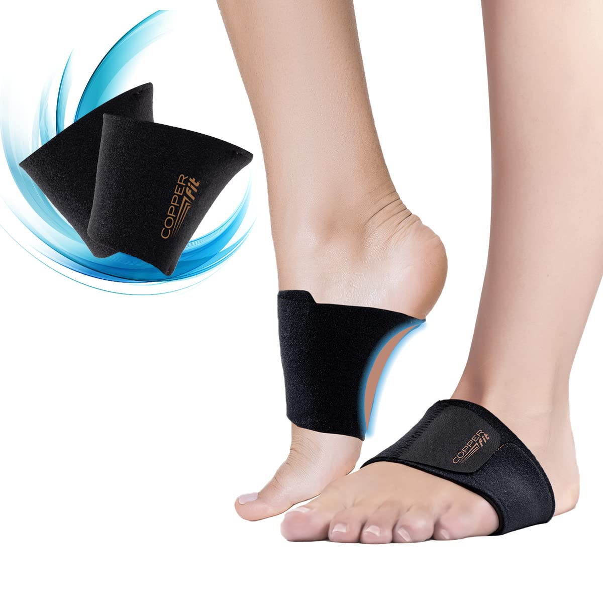 Copper Fit CFACBP Health Unisex Arch Relief plus with Built-In Orthotic Support, Black image number 5
