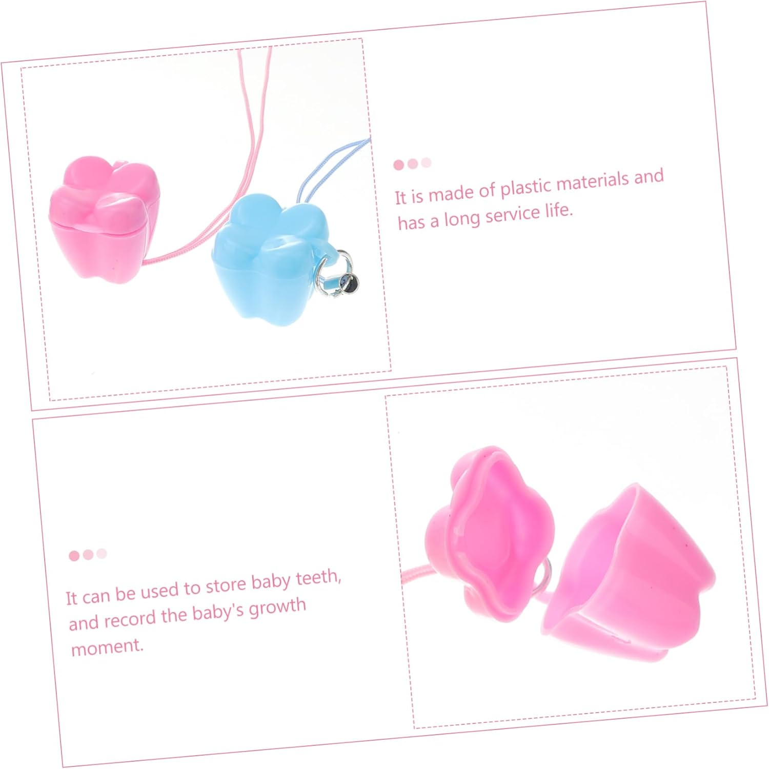 50Pcs Baby Tooth Box Keepsake Organizer for Kids Storage Case Random Colors Teeth Holder Suitable for Childhood Memory Preservation image number 4