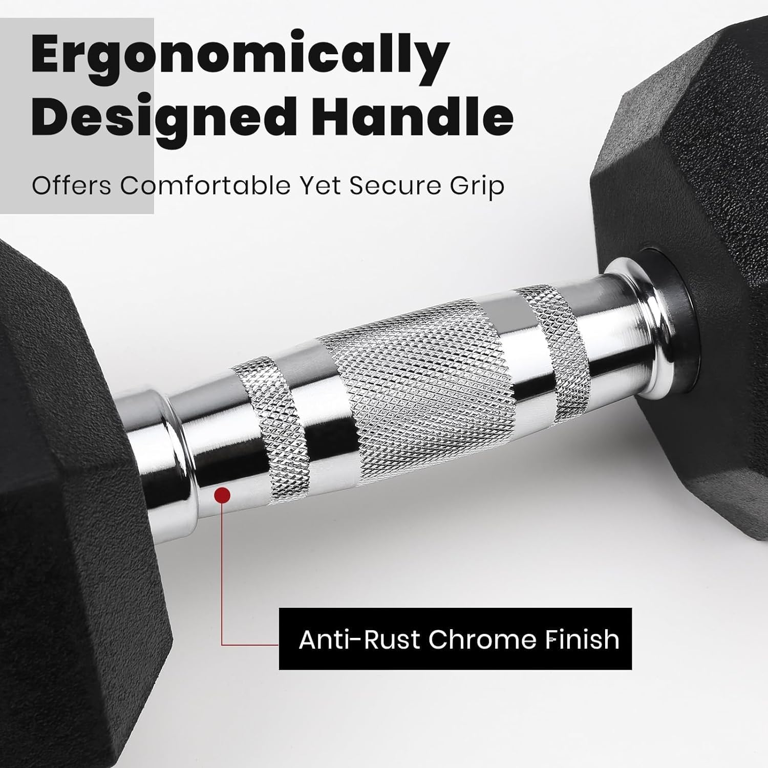 HCE Rubber Hex Dumbbell (25KG,27.5KG,35KG,40KG, Single Piece Available): Heavy-Duty Weights for Weight Lifting, Strength Training & Home Gym Fitness Sports Equipment - 40Kg Single Pc image number 4