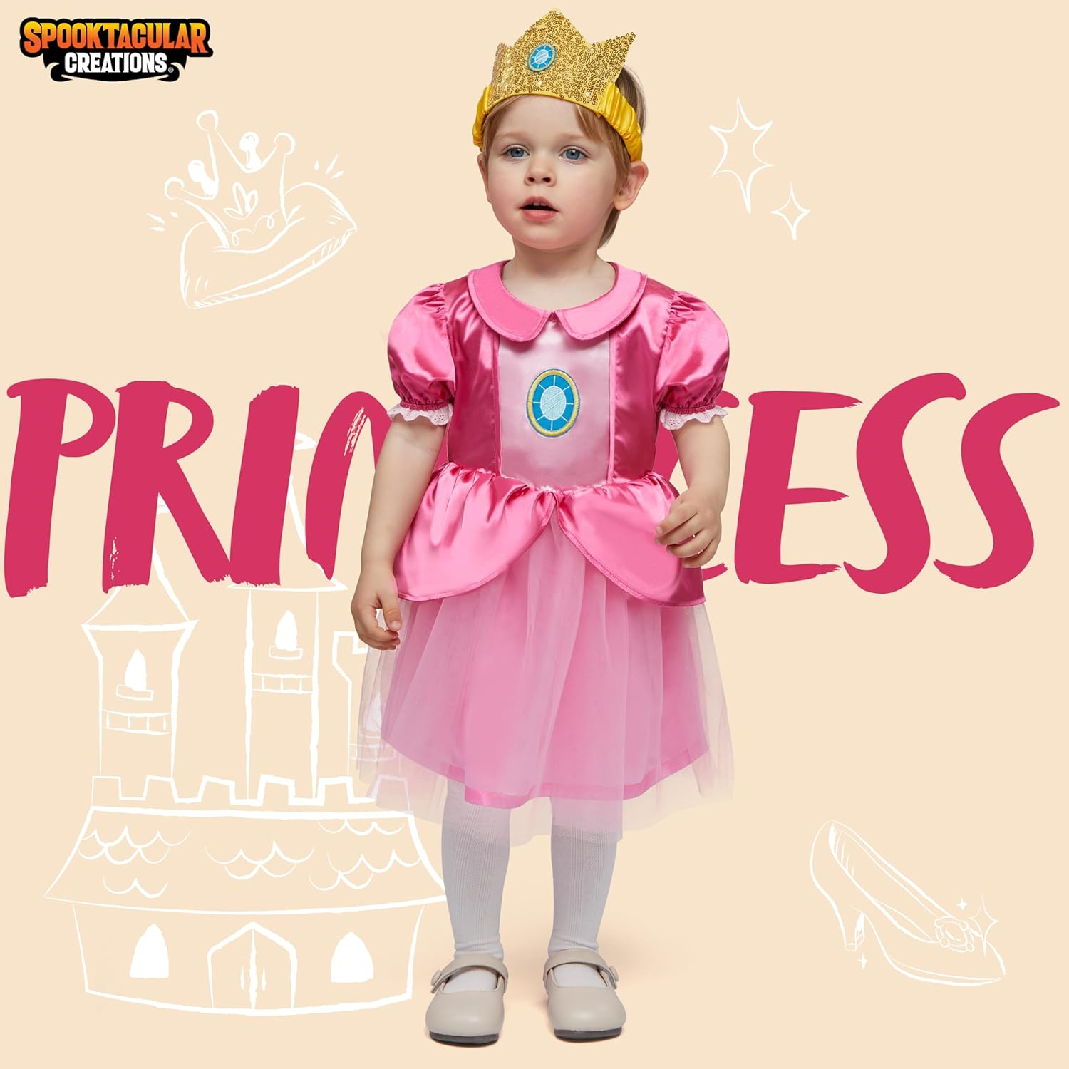 Spooktacular Creations Halloween Baby Pink Princess Costume for Girls Toddler Princess Costume for Halloween Dress up Party image number 5