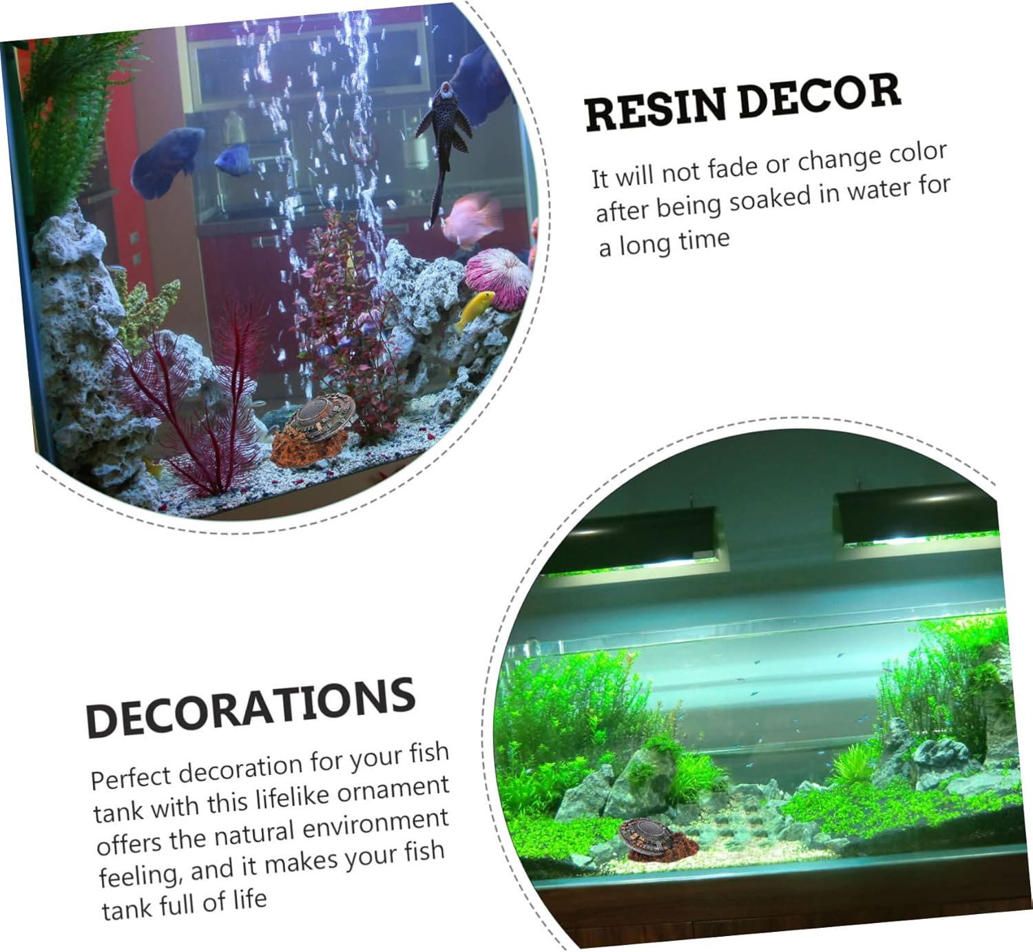 Aquarium Supply Resin Ornament Spaceship Fade-Resistant Safe for Pet Fish image number 1