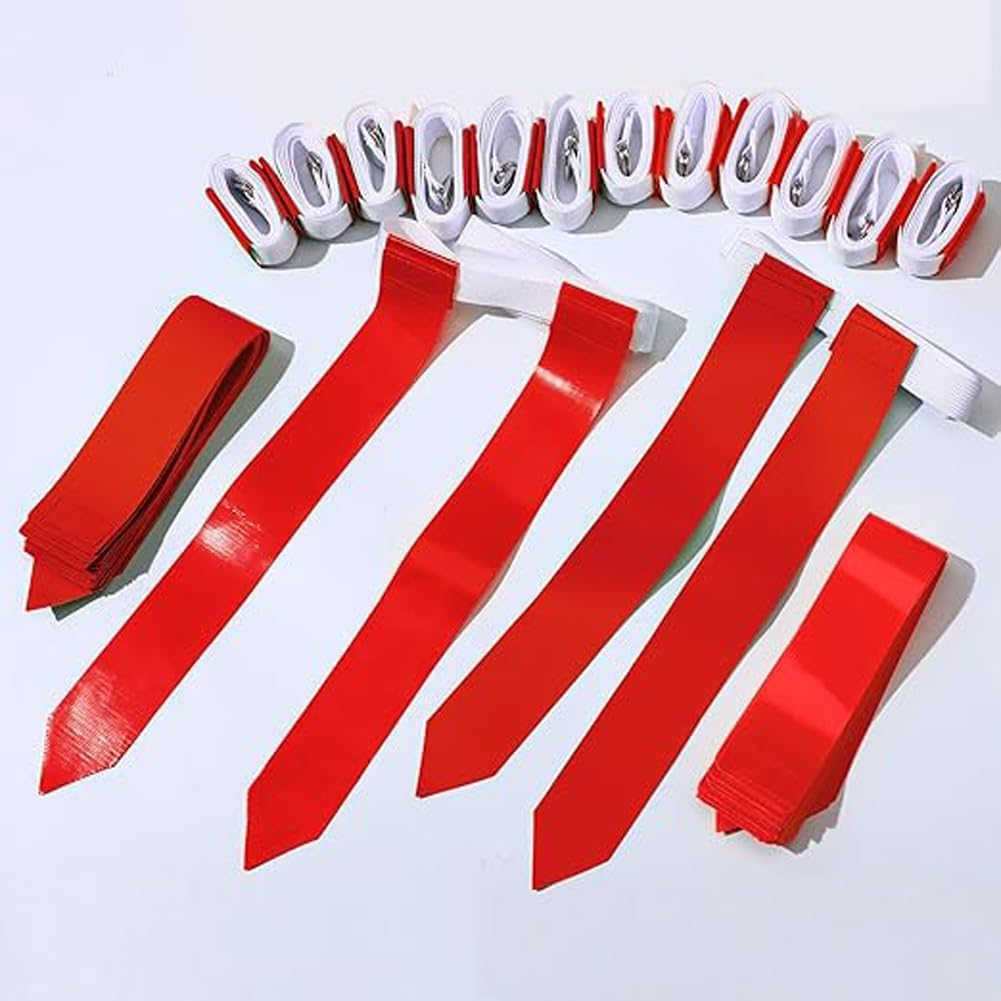 5Pcs Rugby Training Accessory,Flag Football Kit with Yellow Flags and Belts for Football Games image number 1