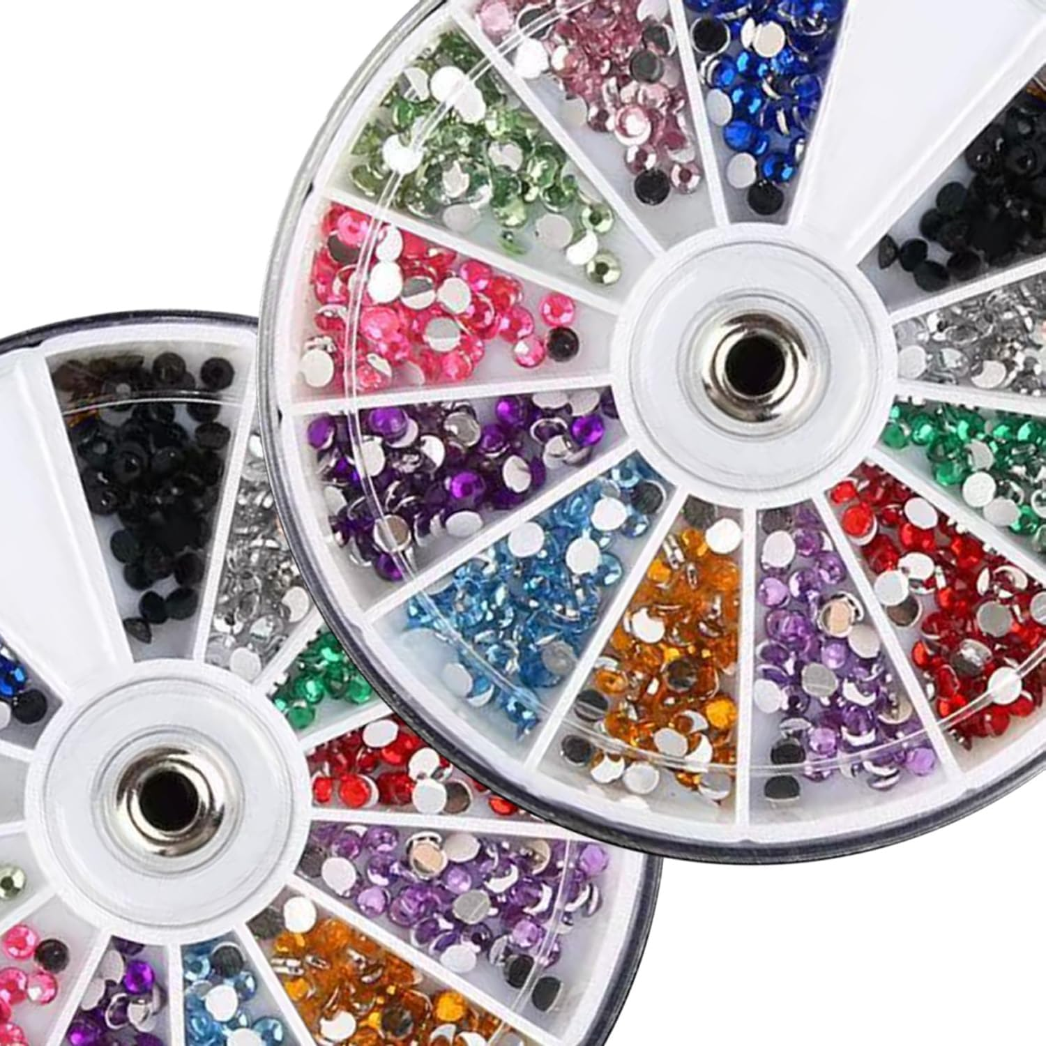 Beauties Factory 3Mm round Nail Art Flatback Rhinestones X Two Pack, 12 Mixed Colors Crystal Gems Stones for DIY Craft
