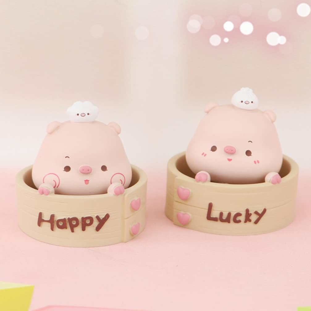 Zerodeko Cute Pig Ornament Pig Kitchen Accessories Desk Topper Miniture Decoration Car Accessories Tiny Cars Car Dashboard Decorations Desktop Toys Cake Toy Shake Your Head Resin Piggy image number 5