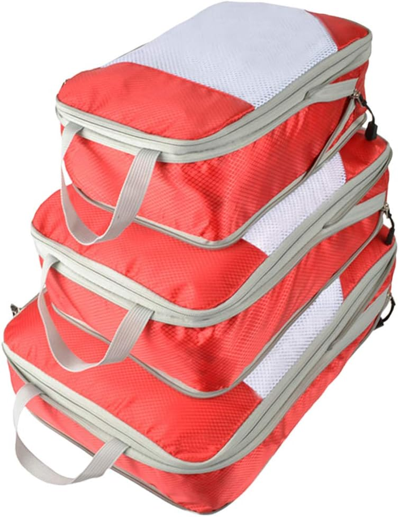 3Pcs Nylon Bag Clothes Storage Clothing Storage Bags Waterproof Storage Bag Waterproof Suit Comforter Storage Bag Waterproof Storage Tote Travel Water Proof Organizer Red
