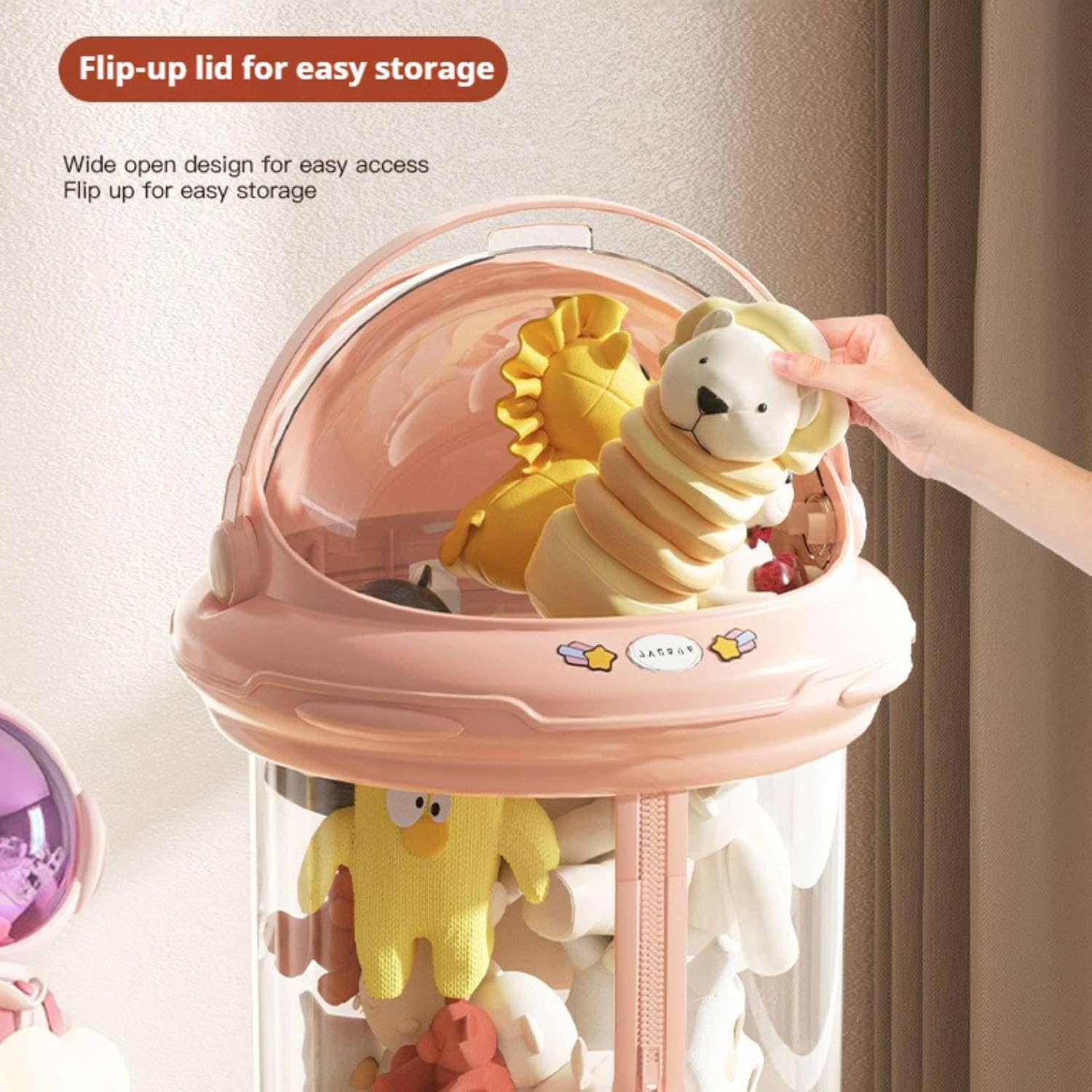 Clear Storage Bin with Zipper for Plush Toys and Dolls, High Capacity image number 6