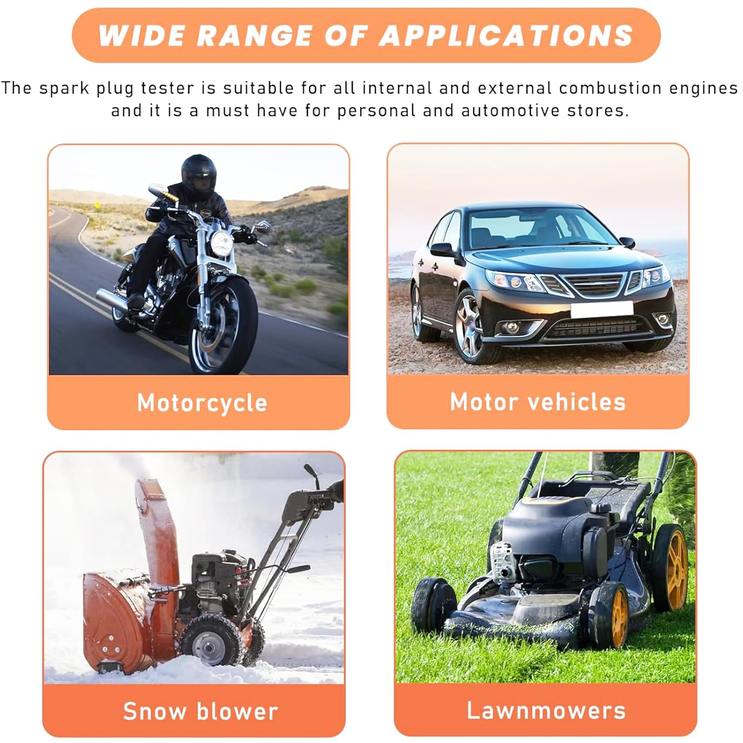 Car Inline Spark Plug Tester, Plug Engine Ignition Tester, Auto Motorcycle Lawn Mower Internal/External Engine Armature Diagnostic Detector Tool, Universal Car Exterior Accessories (2Pcs) image number 4