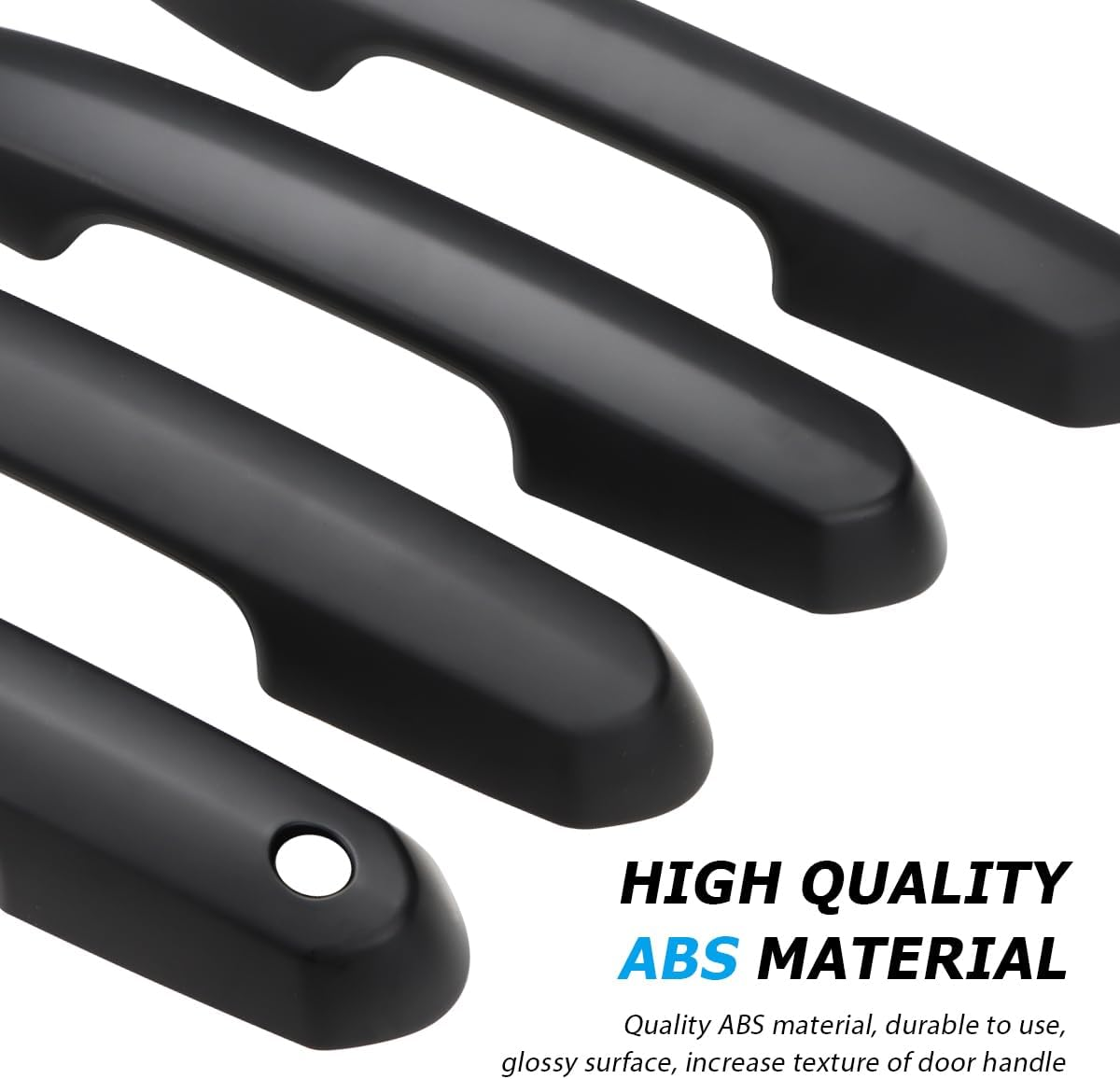 DLOVEG Upgraded Snap-On Door Handle Cover Compatible for 2019-2024 2025 Toyota Rav4 Accessories for Highlander 2020-2024 2025 No Adhesive Black Handle Protectors Matte Black image number 3