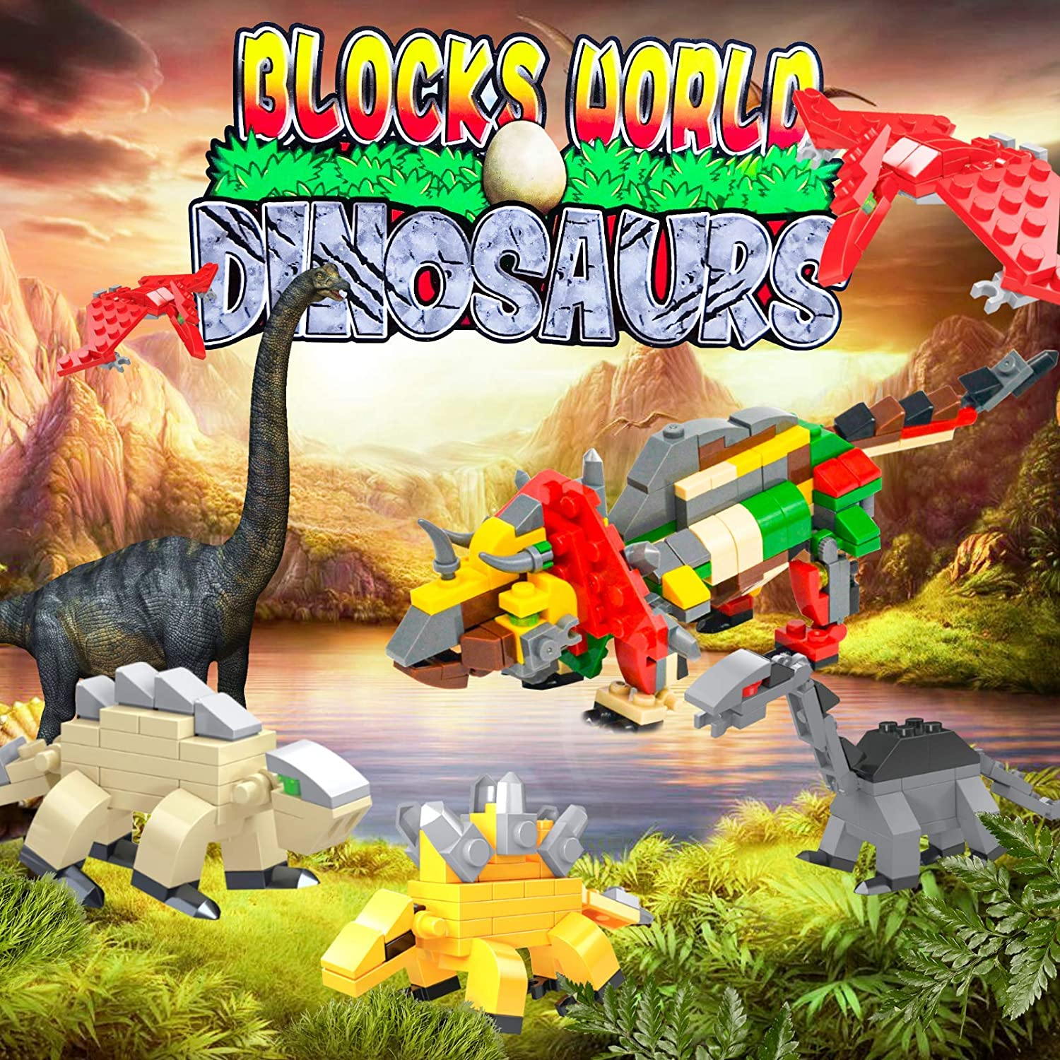 12 Pcs Prefilled Easter Eggs with Dinosaurs Building Blocks Toys, 3.25" Eggs for Easter Basket Stuffers, Holiday Kids Gifts Easter Party Favors Set, Easter Egg Hunt, Classroom Events Rewards image number 2