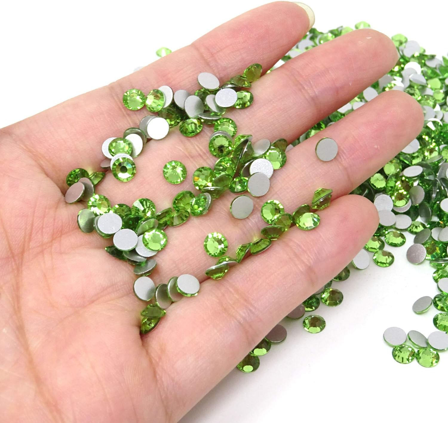 Honbay 1440PCS 5Mm Ss20 Sparkly round Flatback Rhinestones Crystals, Non-Self-Adhesive (Light Green) - Dark Purple image number 6