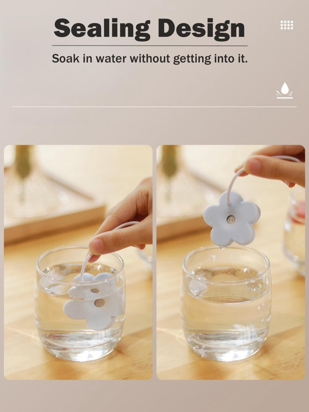 USB Mini Flower Humidifier, Portable Personal Air Humidifier Mist Machine Fog Maker for Home Bedroom Office Desktop (Flower-Blue+Red) image number 6